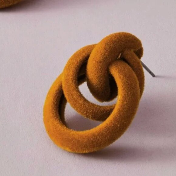 ❤️ FREE Fluffy Link Lock Stud Boho Hipster Hippie Classy Art Chic Deco Earrings - Picture 2 of 3